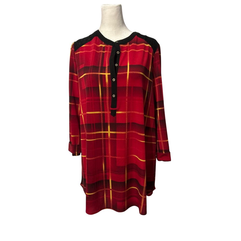 Peter Nygard Red Plaid Blouse - Medium